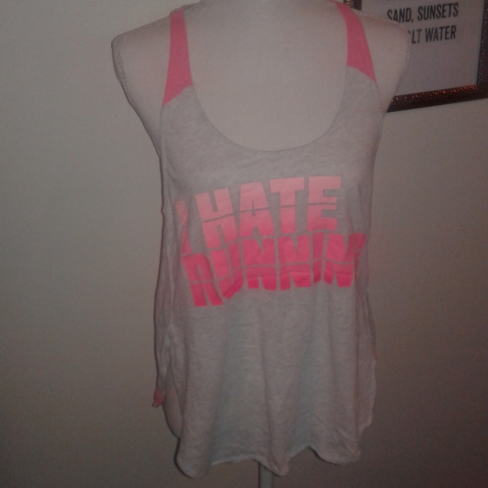 Pink Victoria's Secret | I Hate Running tank sizeM